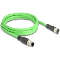 DeLOCK M12 8-pins A-gecodeerde industriële netwerk verlengkabel | CAT5e | PUR | 2 meter