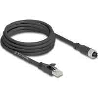 DeLOCK M12 8-pins X-gecodeerd (v) - RJ45 (m) industriële netwerkkabel | CAT5e | PVC | 3 meter