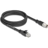 DeLOCK M12 8-pins X-gecodeerd (m) - RJ45 (m) industriële netwerkkabel | CAT5e | PVC | 2 meter