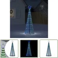 The Living Store De Living Store kerstboom, kegelvormig, met 275 LED-lampjes, blauw, 180 cm
