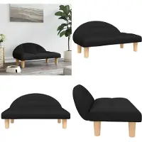 vidaXL Hondenbed zwart, 70x52x30 cm, stof - Hondenbed - Hondenbedden - Hondenbank - Dierenbank