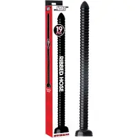 Hosed - anale dildo met zuignap - geribbeld - zwart