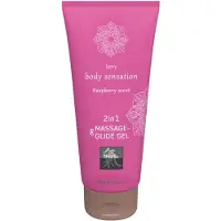 Shiatsu Massage- & Glide Gel 2 in 1 - Framboos - Transparant