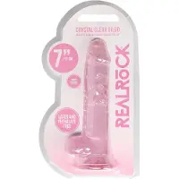 Realrock - realistische dildo - transparant roze - 17cm