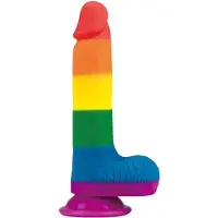 Lovetoy Prider - realistische dildo met testikels - 20cm - regenboog