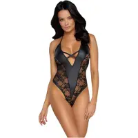 Cottelli Party - body met bloemenprint - zwart - L
