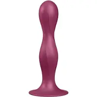 Satisfyer Double Ball-R - dildo met zuignap - verzwaard - rood