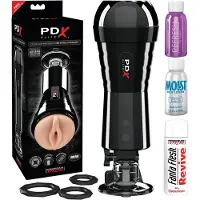 PDX - Masturbator - Zuigend en Vibrerend Kunstvagina - Zwart