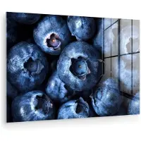 MuchoWow Glasschilderij 180x120 cm - Schilderij acrylglas - Bessen - Blauw - Fruit - Foto op glas - Muurdecoratie woonkamer - Wanddecoratie slaapkamer - Schilderijen