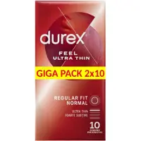 Durex - condooms - ultra dun en natuurlijk gevoel - 2 x 10 stuks