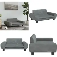 vidaXL Hondenbed donkergrijs 70x45x33 cm fluweel - Hondenbed - Hondenbedden - Hondenbank - Dierenbank