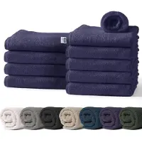 Floordirekt 10-Pack Zeepdoekjes - Skipper Blue - 30 x 30 cm - Van 100% Katoen - Oeko-Tex 100 Gecertificeerd - Badstof Flanellen Set - Handdoek (Bay)