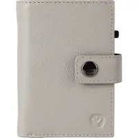 Valenta 2-in-1 MagSafe Portemonnee - Echt Leer - Crème / Zwart - RFID NFC - Voor 6 - 10 kaarten, briefgeld en munten