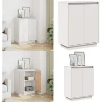 vidaXL Dressoir 60x34x75 cm massief grenenhout wit - Dressoir - Dressoirs - Buffetkast - Opbergkast