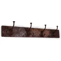WDMT Metalen wandkapstok met 4 haken | 70 x 2,5 x 10 cm | kapstok van gerecycled metaal | Zwart -grijs - roestkleur