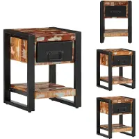 vidaXL Nachtkastje 35x34x45 cm massief gerecycled hout meerkleurig