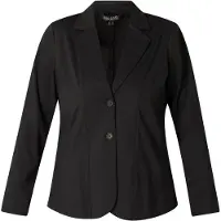 Base Level Curvy regular blazer travelstof zwart female | Maat: 58/60