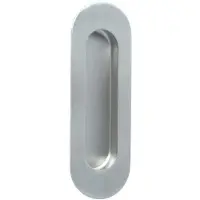 In-Door Schuifdeurkom Ovaal 120x40mm rvs