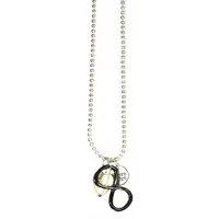 Heaven Eleven KIDS - Meisjes - ketting - ballchain - rvs - zwart - infiniti - bone