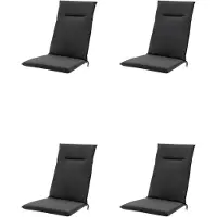 Madison - Tuinkussens - Hoge Rug - 4 st - Eco Phantom Black - 123x50cm - Zwart - Met lint