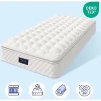Merax 7-Zone Pocketvering Matras met Kaltschaum - Oeko-Tex Gecertificeerd - H3 (Medium-Firm) - 90x200 cm - 25 cm Dikte - 100 Nachten Proefslapen