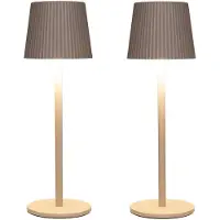 Anna's Collection Anna Collection Portable tafellamp Glambiance - 2x - beige/zand - 27 cm - aanraaksensor - draadloos/oplaadbaar met USB - binnen/buiten