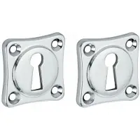 Artitec Set van twee sleutelplaatjes vierkant 38 mm glans chroom