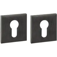 Intersteel Set van 2 cilinderrozetten Tira vierkant antraciet 53x53mm