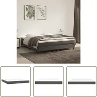 vidaXL Matras - Pocketveringmatras - Pocketveringmatras 160x220x20 cm fluweel donkergrijs - Fluweel - Donkere Kleuren - Slapen