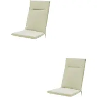 Madison - Tuinkussens - Hoge Rug - 2 st - Eco Oatmeal Sand - 123x50cm - Beige - Met lint