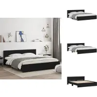 vidaXL Bedframe met hoofdeinde zwart 160x200 cm