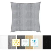 Lumaland Vierkante luifel van incl. spankoorden|Vierkant 4 x 4 m| 160 g/m² - lichtgrijs