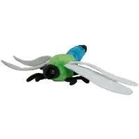 Nature Planet Knuffeldier Libelle - zachte pluche stof - veel details - groen/blauw - 20 cm - Cadeau - Kinderen