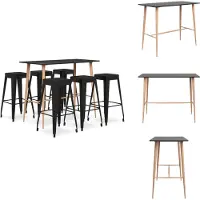 vidaXL Barset - Barsets - Bar Set - Bar Sets - 7-delige Barset zwart