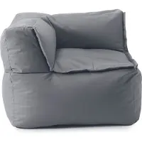 Lumaland Modular Zitzak hoek links modulaire zitmeubelen grijs | 81cm x 81cm x 70cm | 340l