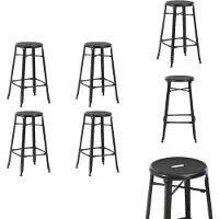 vidaXL Barstoel - Barstoelen - Barkruk - Barkrukken - Barkrukken 4 st staal zwart