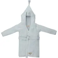 Baby Bello - Kinderbadjas 92-98 - Cashmere Blue/Licht Blauw - Hydrofiel met capuchon