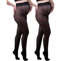 Mamsy - 2-Pack Comfortabele Sheer Zwangerschapspanty 20den - Zwart - XXL