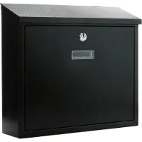 PRIMEMATIK - Metalen brievenbus voor brieven en post van zwarte kleur 350x90x320mm