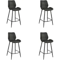 Bronx71 Industriële barkruk Barrel zwart eco leer 69 cm - Barkrukken set van 4 - barstoel