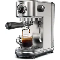 HiBREW H10B 20 bar semi-automatische espressomachine voor koffie en cappuccino, instelbare temperatuur, warm/koud, super-slanke koffiezetapparaat - roestvrij staal