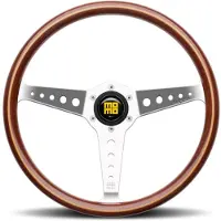 Momo California Wood Steering Wheel 360 mm - Mahogany Wood/Polished Spokes