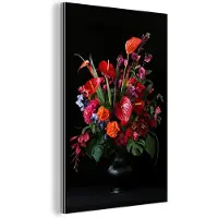 MuchoWow Aluminium schilderij 120x180 cm - Wanddecoratie metaal - Bloemen - Boeket - Sierlijk - Metalen muurdecoratie woonkamer - Decoratie industrieel - Foto op dibond - Industriële accessoires slaapkamer