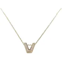 Christian Gouden ketting met v zirkonia hanger