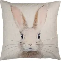 Clayre & Eef Kussenhoes 45x45 cm Beige Polyester Konijn
