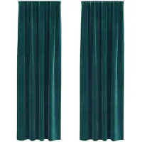 vidaXL Verduisterende gordijnen 2 st Donkergroen 140 x 245 cm fluweel