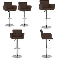The Living Store Barstoelen 2 st kunstleer bruin - Barkruk - Barkrukken - Bar Kruk - Bar Krukken