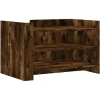 The Living Store Salontafel 80x50x50 cm bewerkt hout gerookt eikenkleurig - Salontafel - Salontafels - Bijzettafel - Banktafel