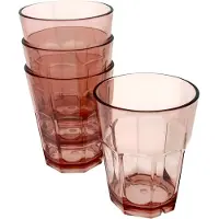 Migros 48 Kunststof Drinkglazen - 390ml - Rood Transparant - BPA Vrij - 9x9x11cm