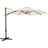 Axi Cyrus Premium Zweefparasol Ø 300cm Houtlook/beige